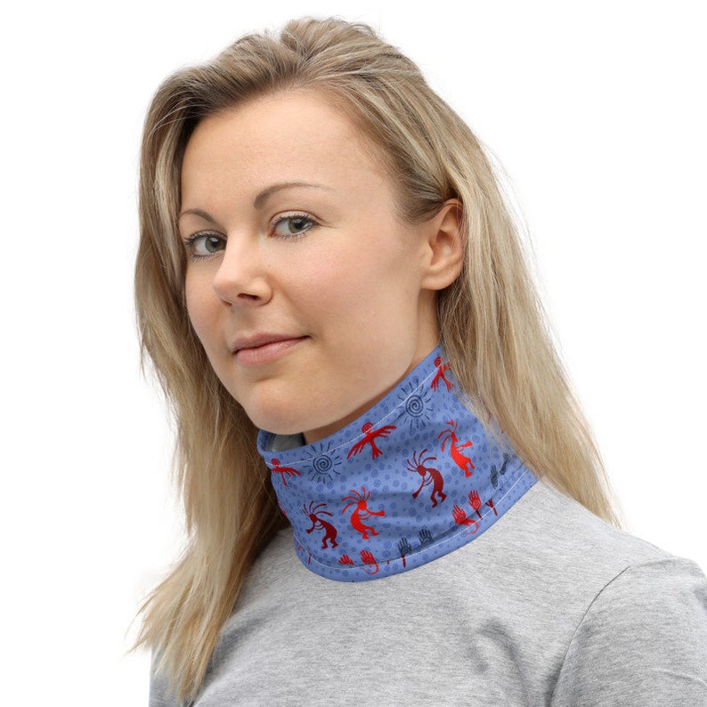 Kokopelli on Blue Neck Gaiter