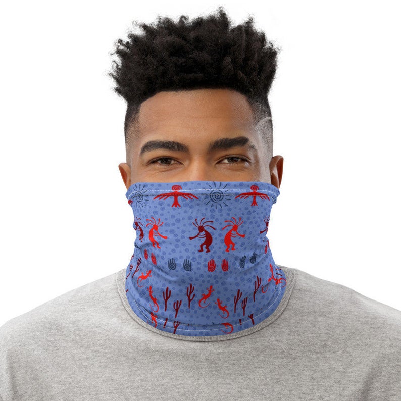 Kokopelli on Blue Neck Gaiter