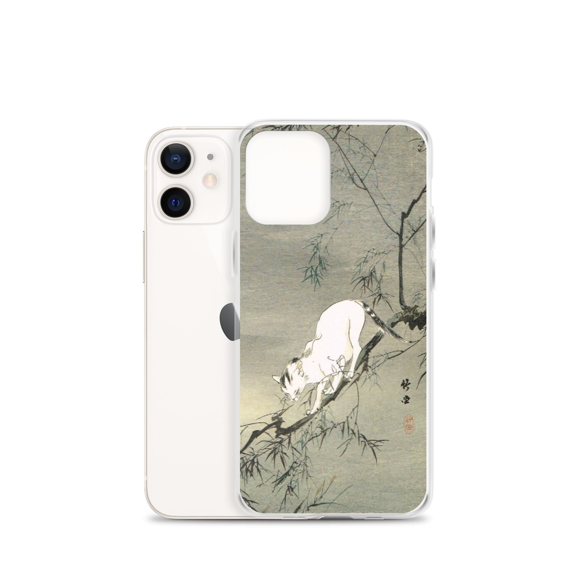 A Cat on a Tree Branch by Kishi Chikudo iPhone Case