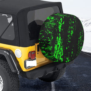 Neon Green Spray Spare Tire Cover (Large) (17")