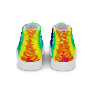 Men’s Rainbow Tie Die High Top Canvas Shoes