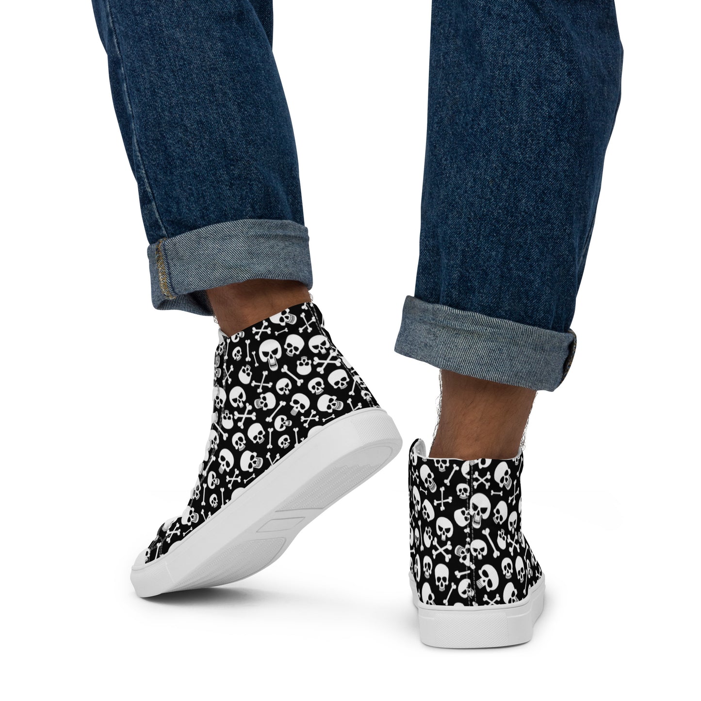 Skulls & Crossbones Men’s High Top Canvas Shoes