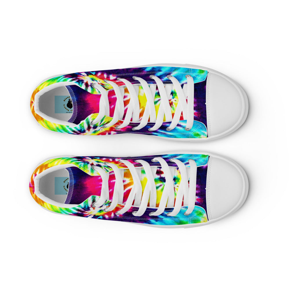 Rainbow Tie Die Men’s High Top Canvas Shoes