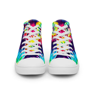 Men’s Rainbow Tie Die High Top Canvas Shoes