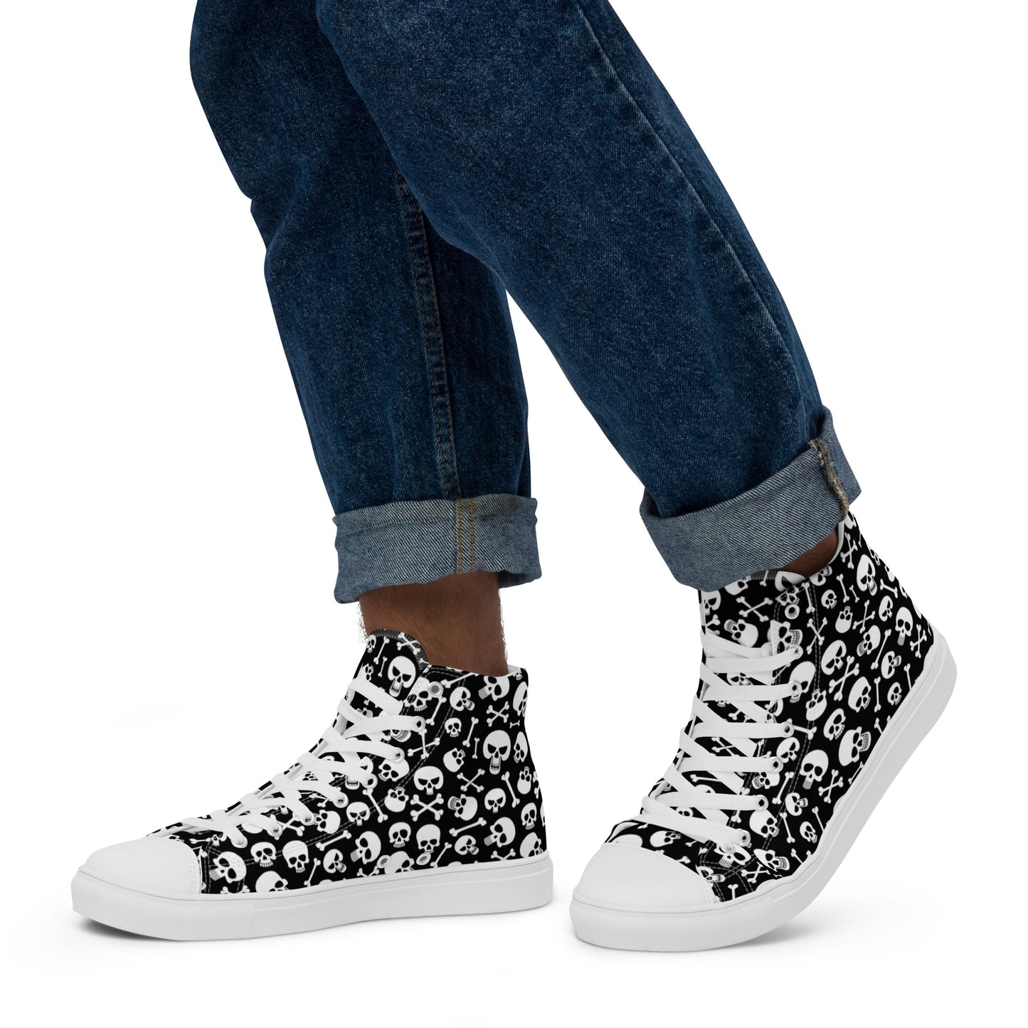 Skulls & Crossbones Men’s High Top Canvas Shoes