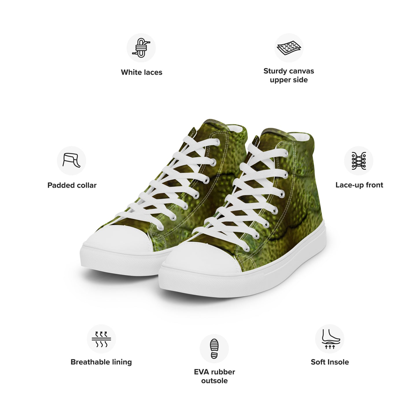 Creature From The Black Lagoon Inspired Men’s High Top Canvas Shoes