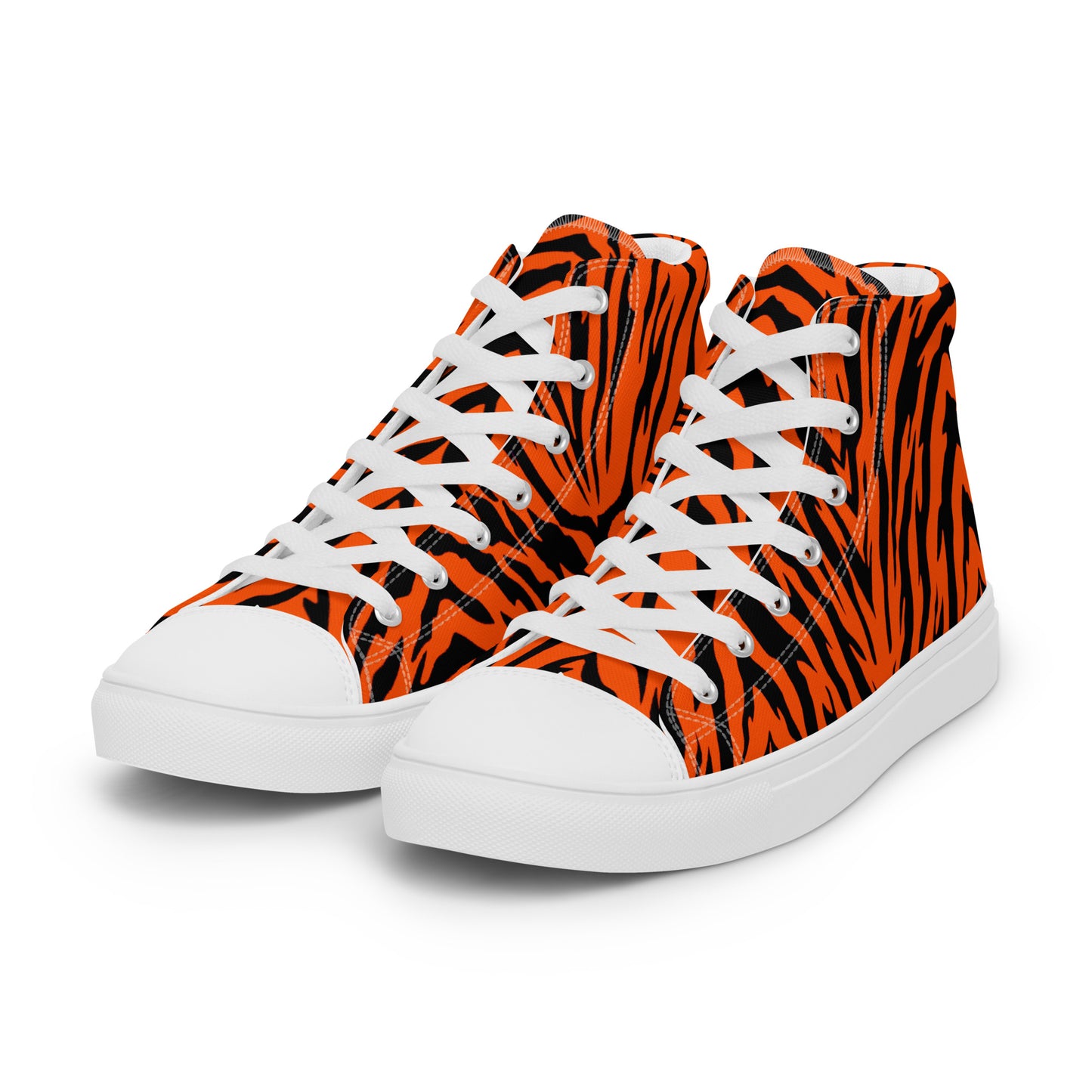 Bengal Tiger Stripe Men’s High Top Canvas Shoes