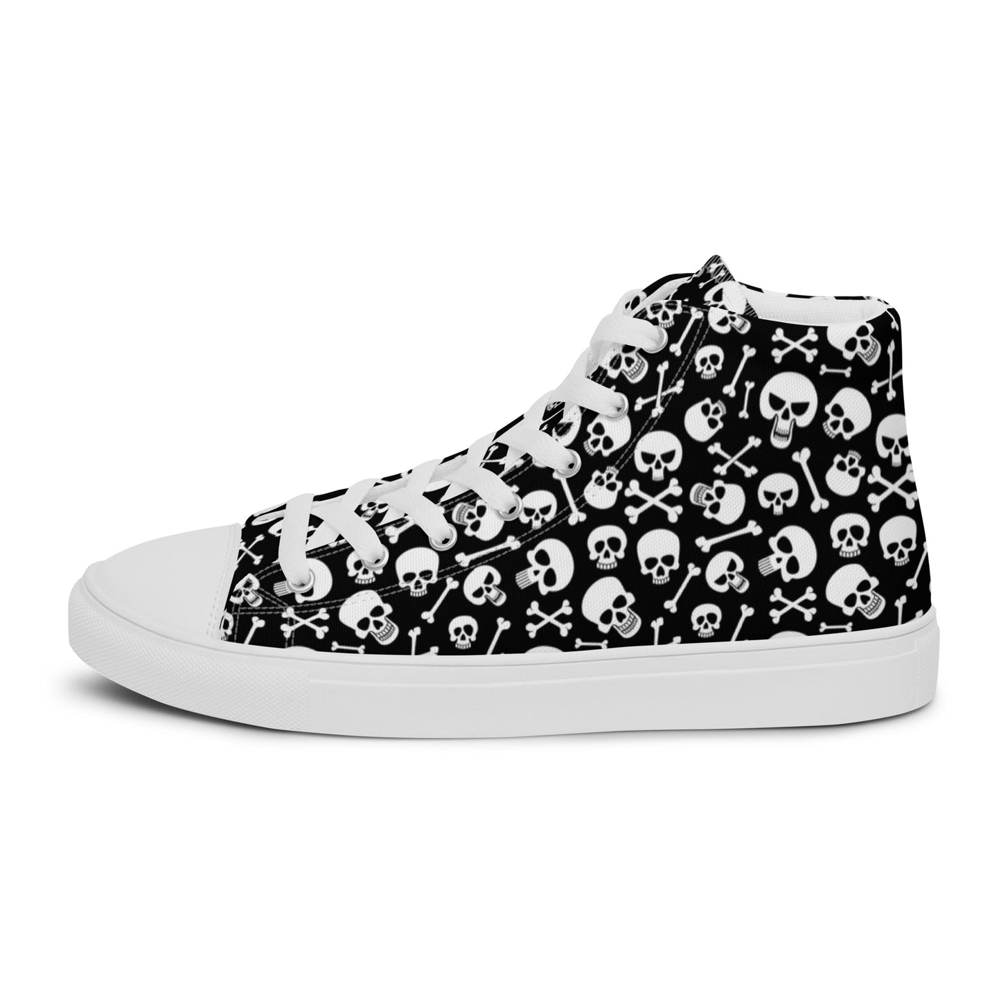 Skulls & Crossbones Men’s High Top Canvas Shoes