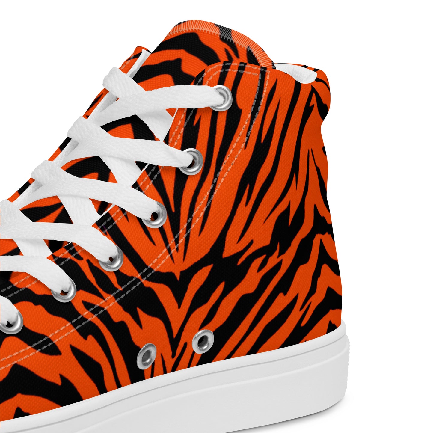 Bengal Tiger Stripe Men’s High Top Canvas Shoes