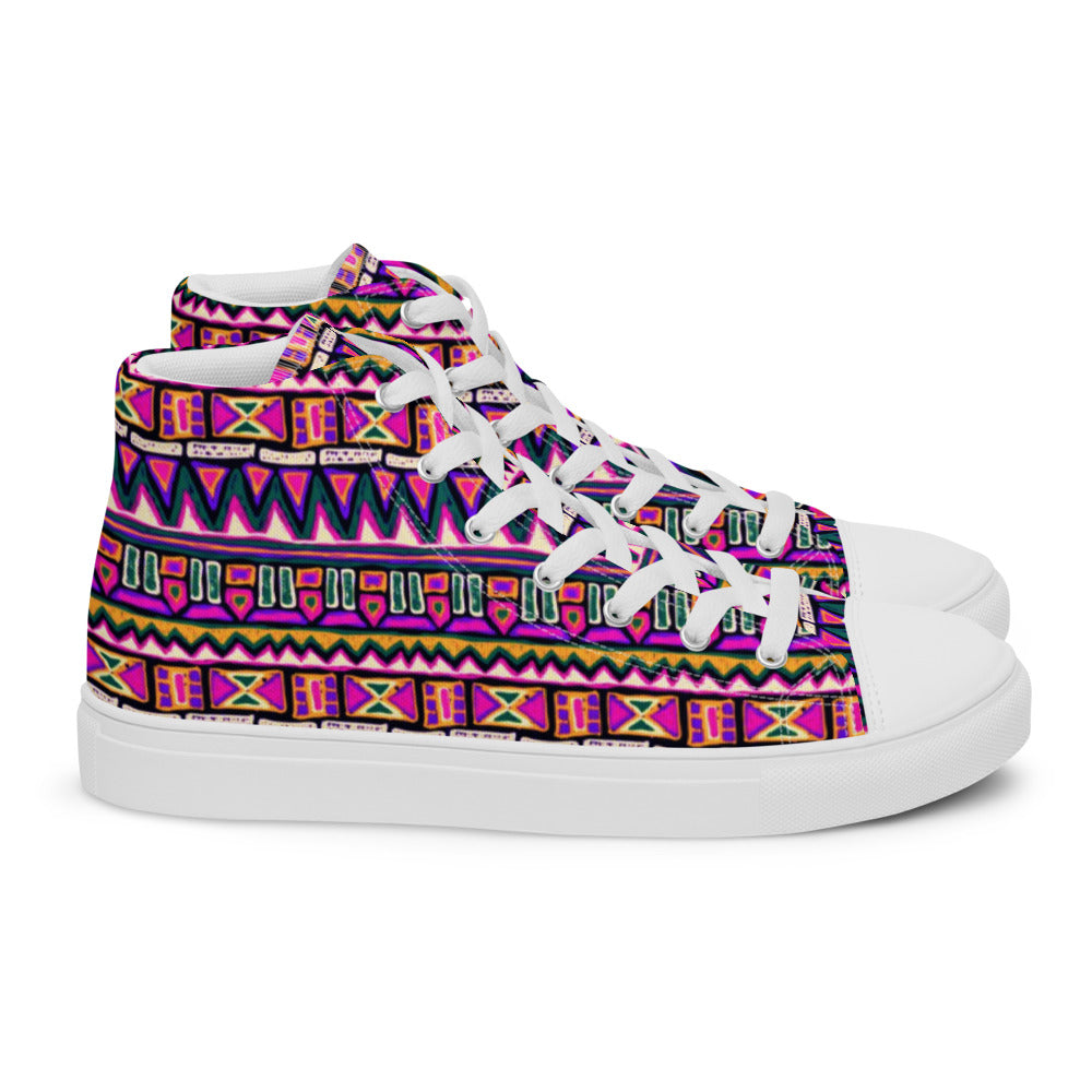 Native American Inspired Men’s High Top Canvas Shoes