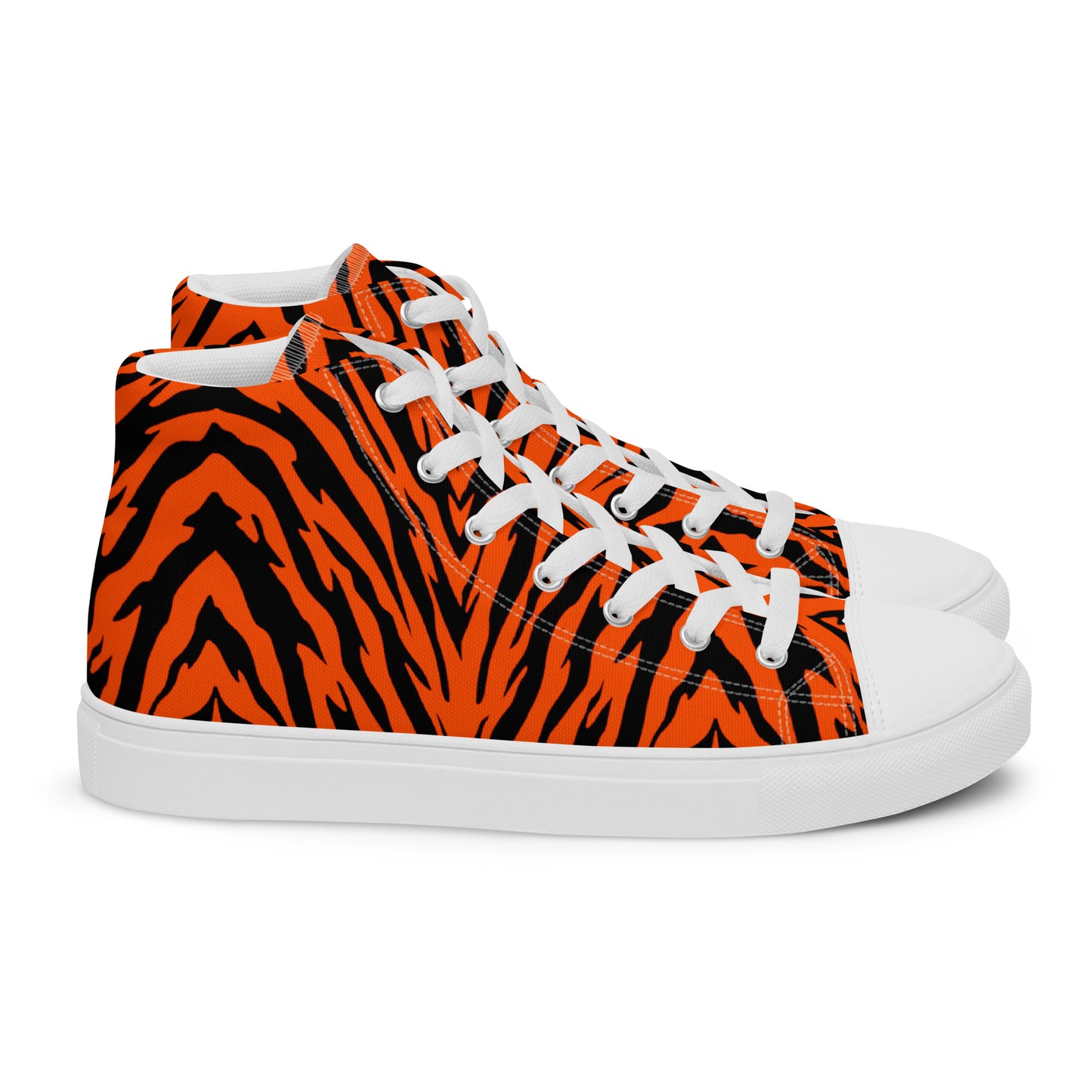 Bengal Tiger Stripe Men’s High Top Canvas Shoes