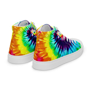 Men’s Rainbow Tie Die High Top Canvas Shoes