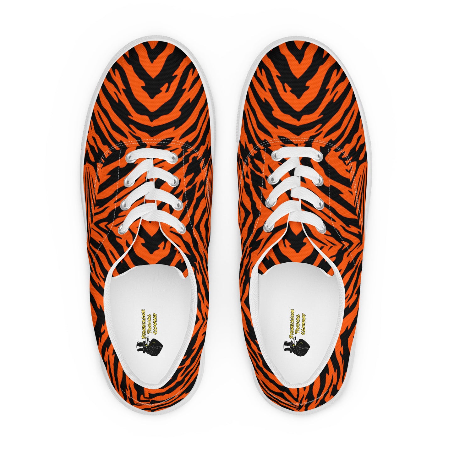 Bengal Tiger Stripe Men’s Lace-up Canvas Shoes