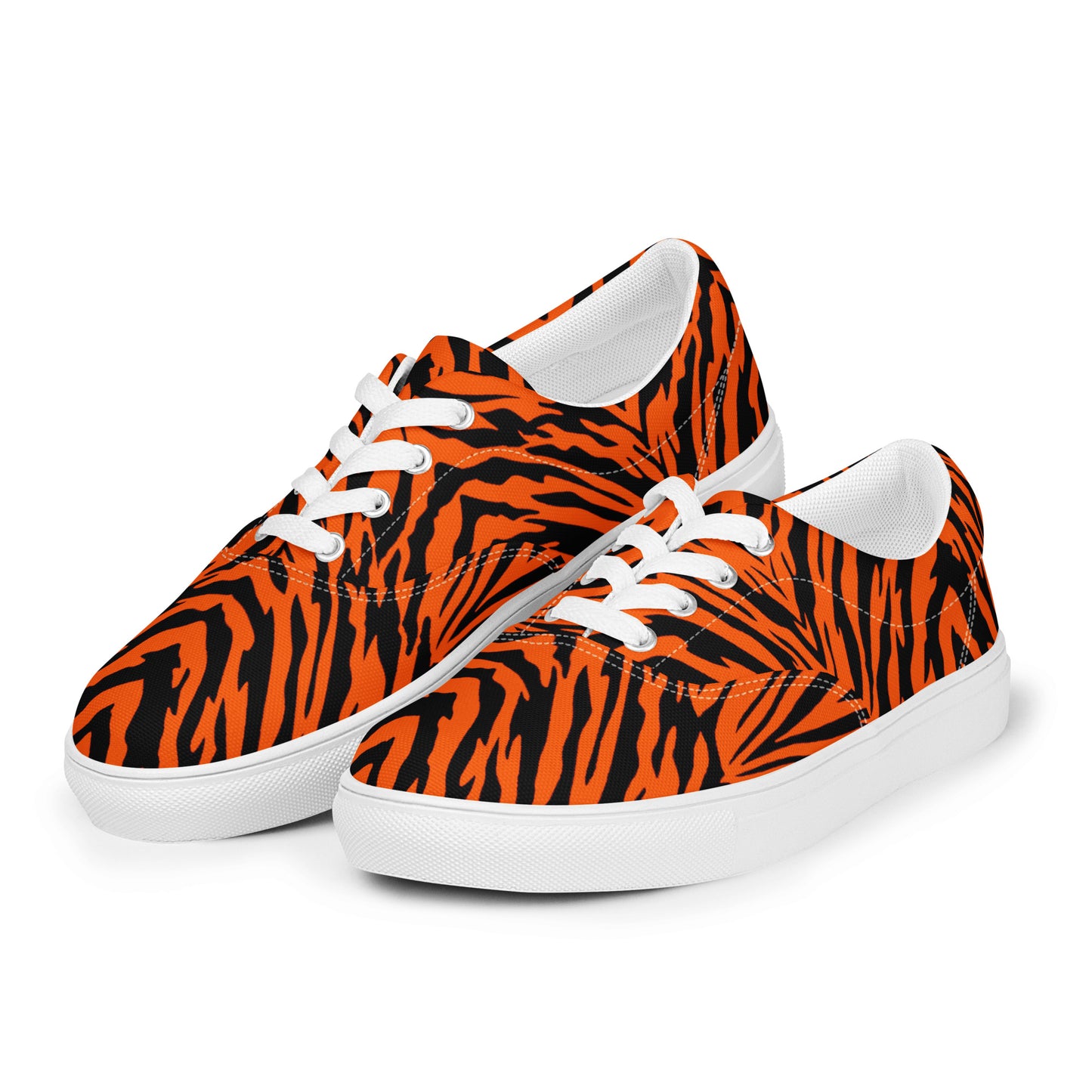 Bengal Tiger Stripe Men’s Lace-up Canvas Shoes