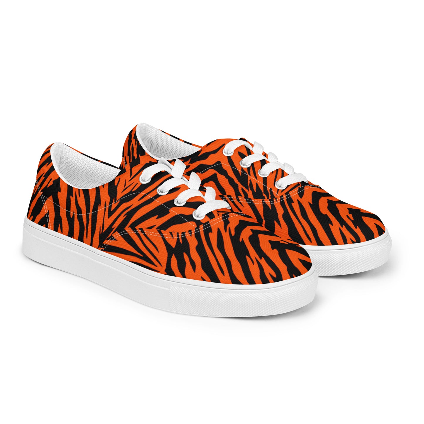 Bengal Tiger Stripe Men’s Lace-up Canvas Shoes