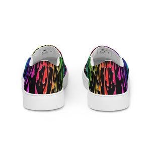 Rainbow Drip Men’s Slip-on Canvas Shoes
