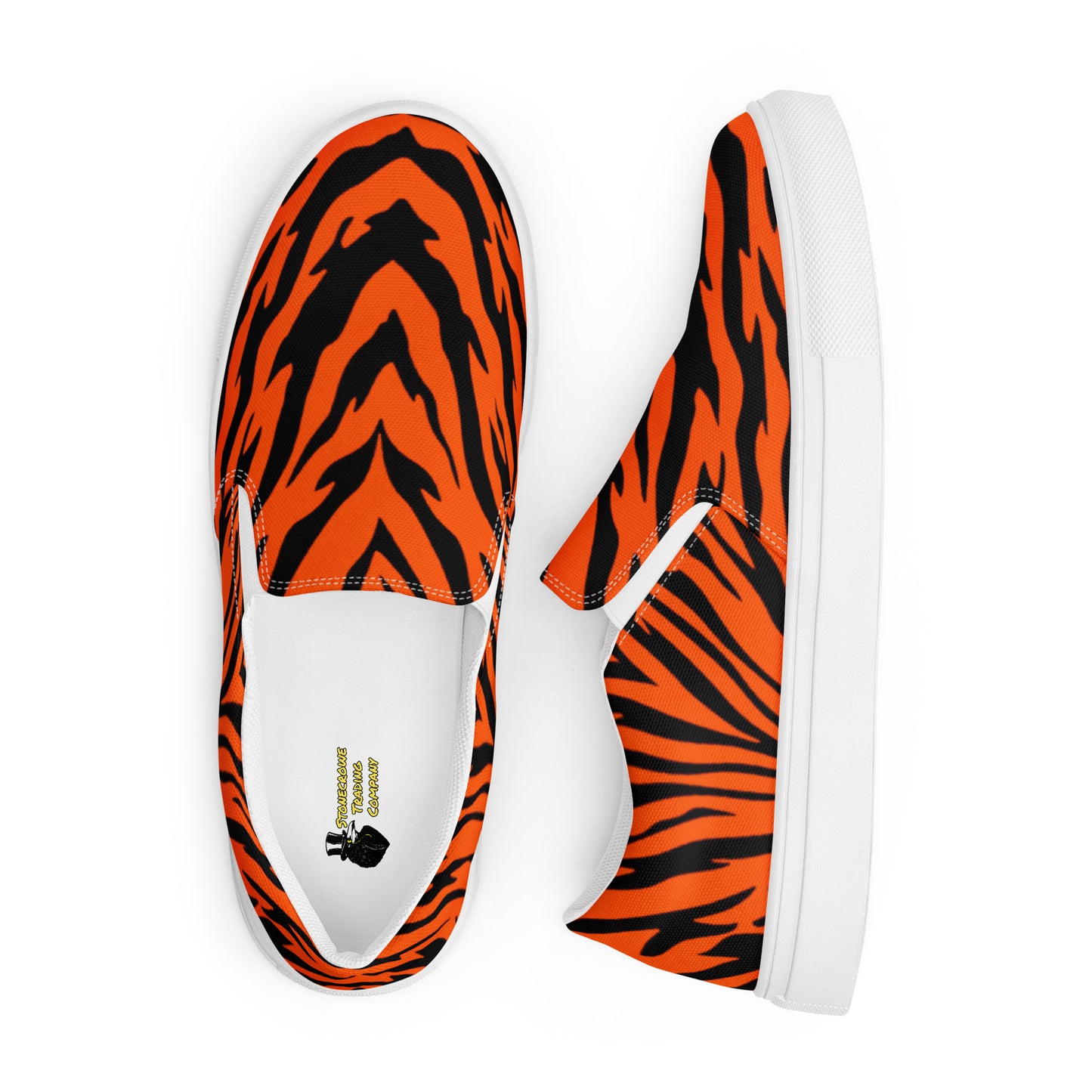 Bengal Tiger Stripe Men’s Slip-on Canvas Shoes