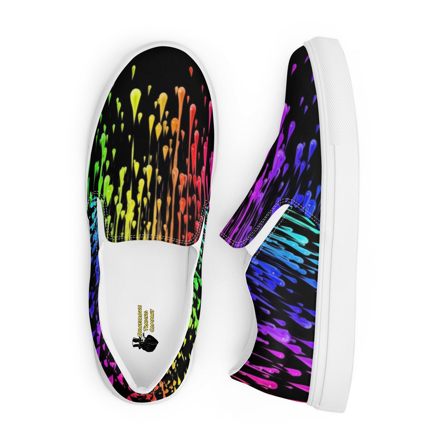 Rainbow Drip Men’s Slip-on Canvas Shoes