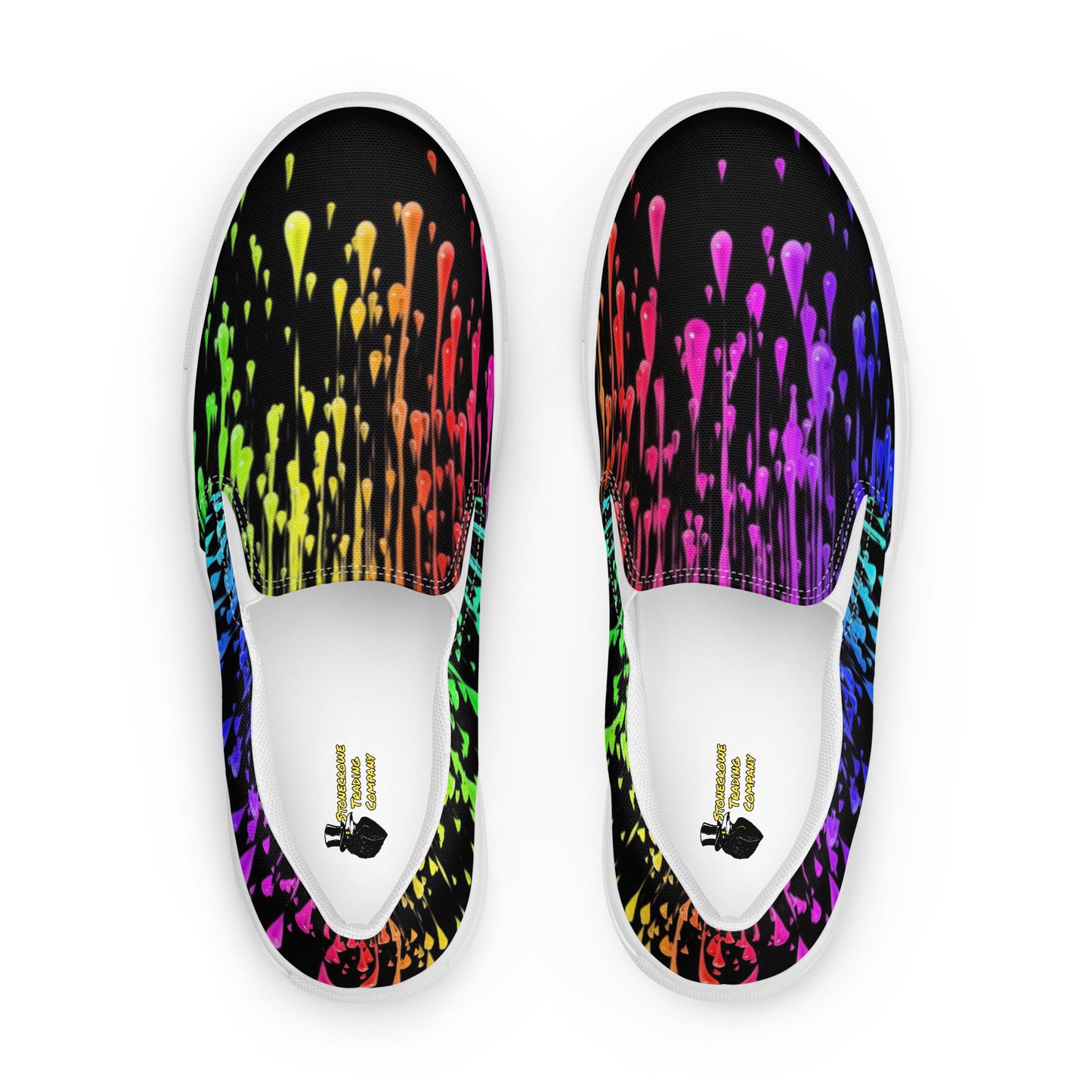 Rainbow Drip Men’s Slip-on Canvas Shoes