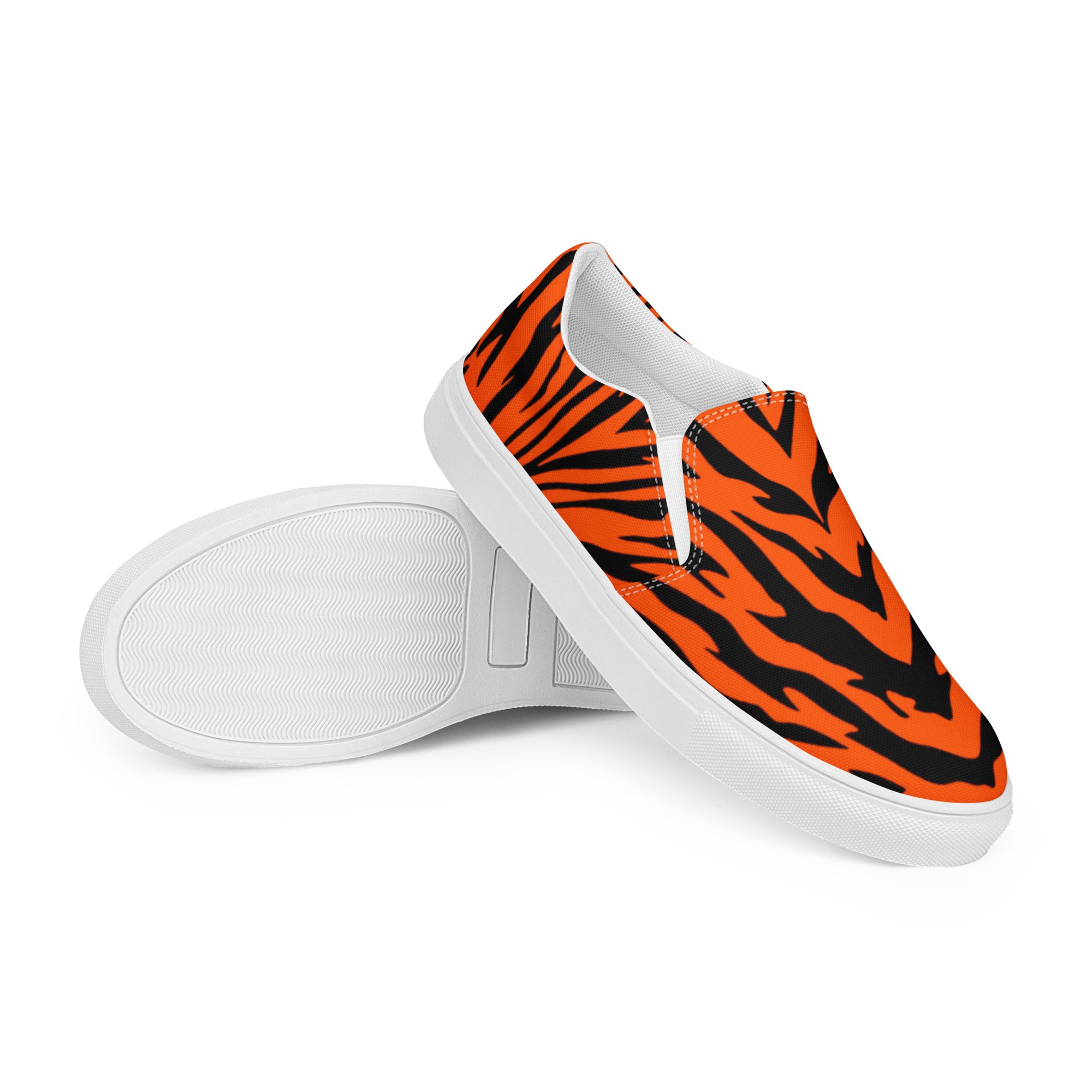 Bengal Tiger Stripe Men’s Slip-on Canvas Shoes
