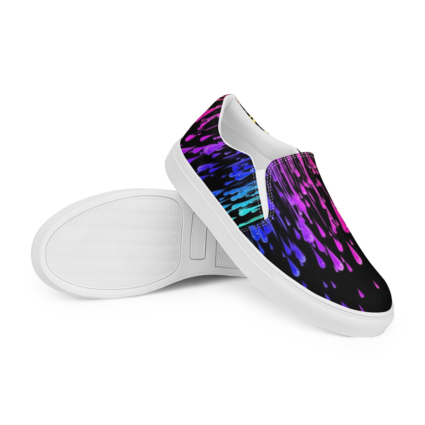 Rainbow Drip Men’s Slip-on Canvas Shoes