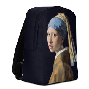 Girl with a Pearl Earring by Johannes Vermeer Minimalist Backpack