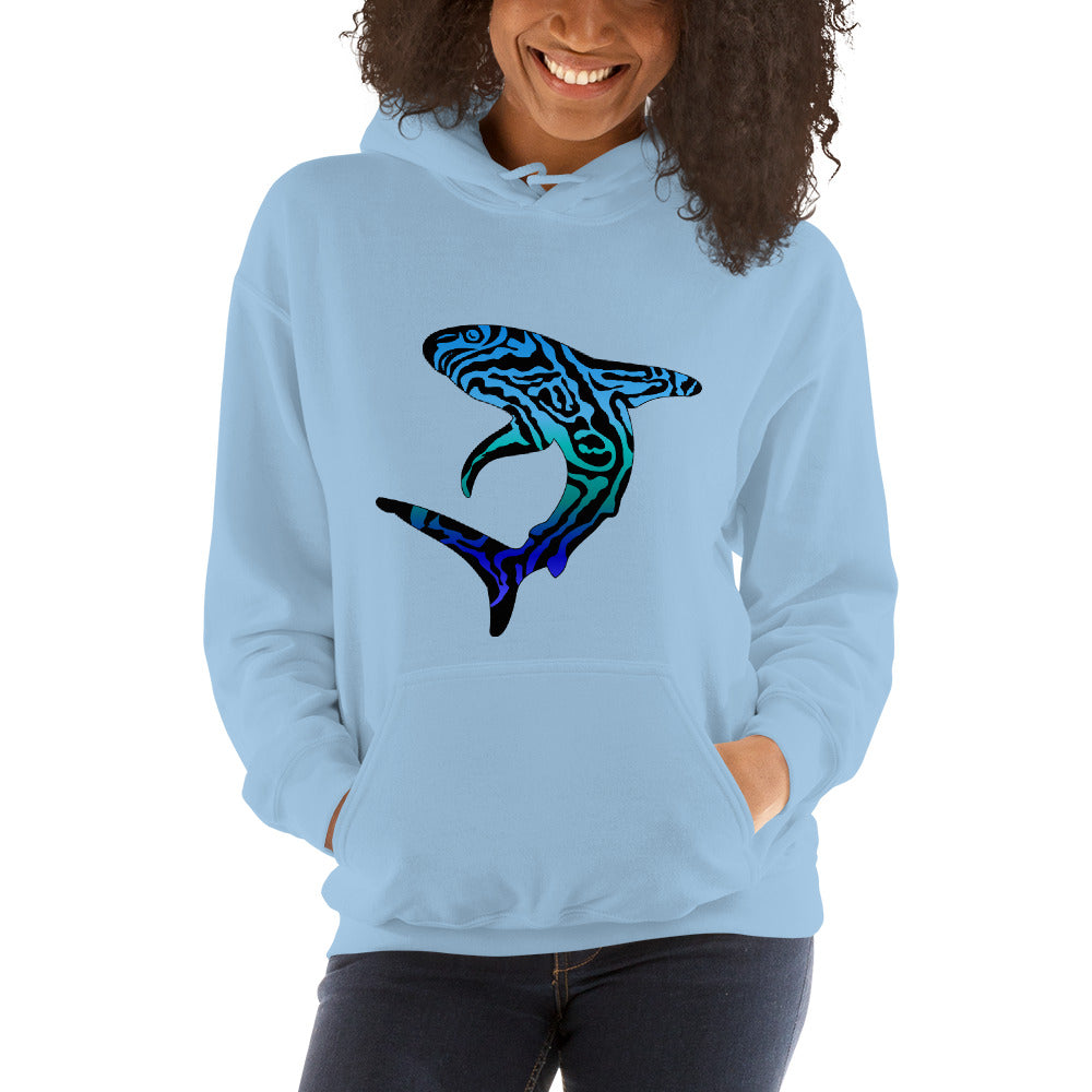 Blue Tribal Shark Unisex Hoodie