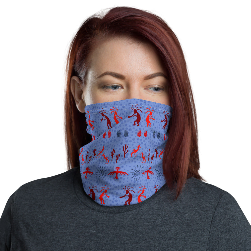 Kokopelli on Blue Neck Gaiter