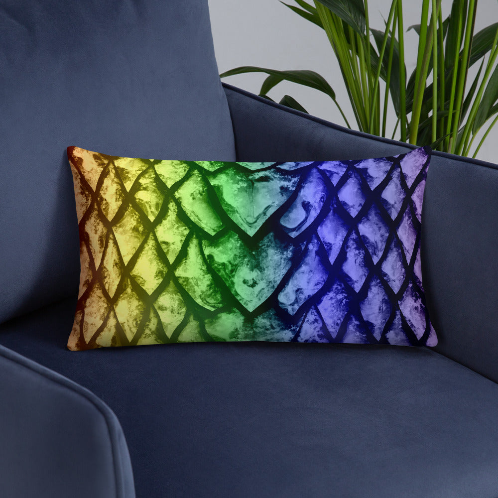 Rainbow Dragon Scale Pillow