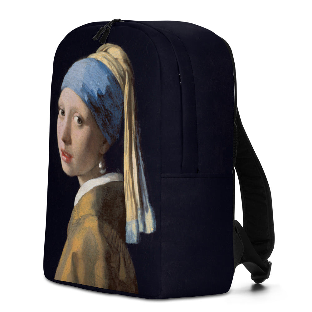 Girl with a Pearl Earring by Johannes Vermeer Minimalist Backpack