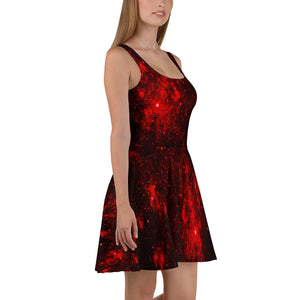 Crimson Cosmos Skater Dress