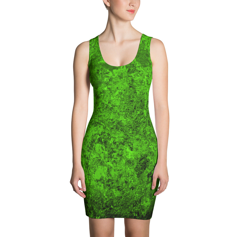 Rusty Neon Green Sleeveless Mini Dress