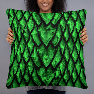 Emerald Dragon Scale Pillow