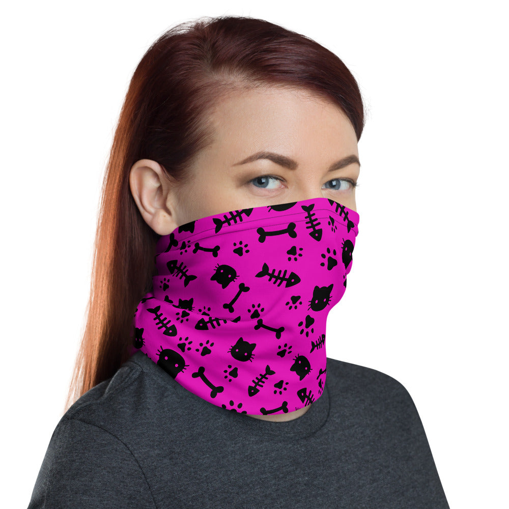 Cats & Bones Pink Neck Gaiter