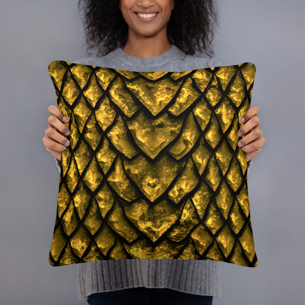 Gold Dragon Scale Pillow