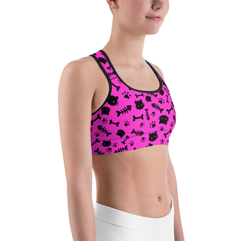 Cats & Bones Pink Sports Bra