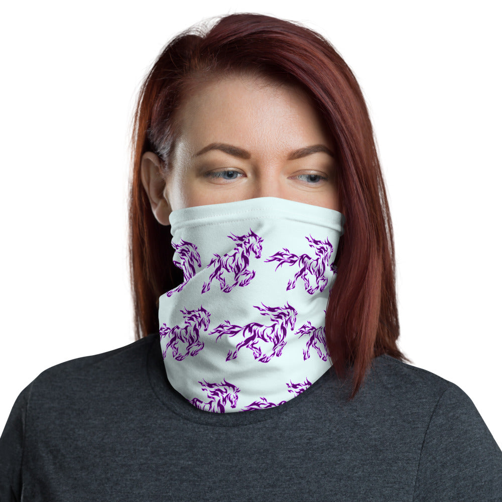 Purple Fire Horse Neck Gaiter