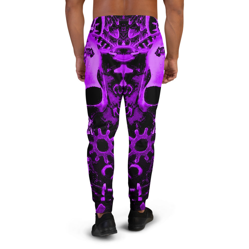 Purple Steampunk Skull Slim Fit Men's Joggers