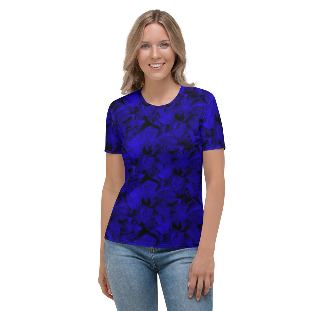 Exotic Blue Floral Women's T-shirt