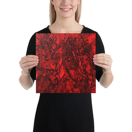 Dark Horses Crimson Canvas