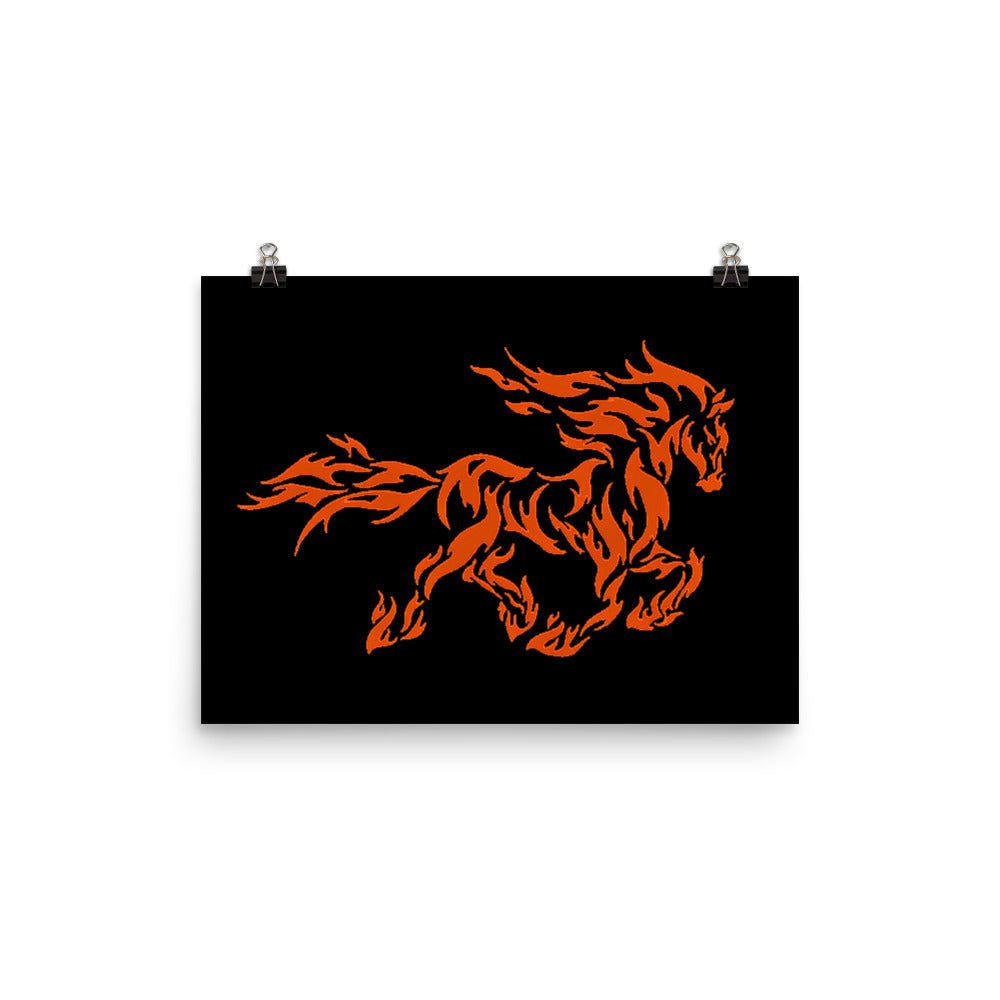 Fiery Mustang Photo Paper Poster