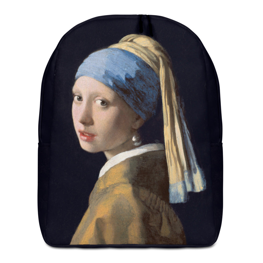 Girl with a Pearl Earring by Johannes Vermeer Minimalist Backpack