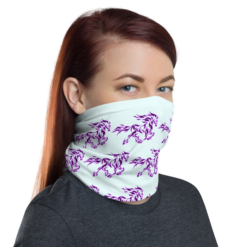 Purple Fire Horse Neck Gaiter