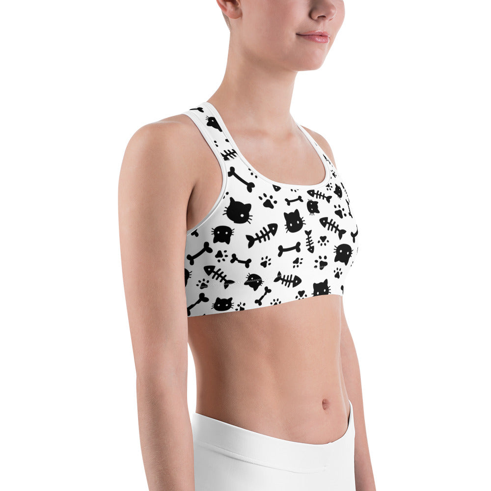 Cats & Bones Black and White Sports Bra