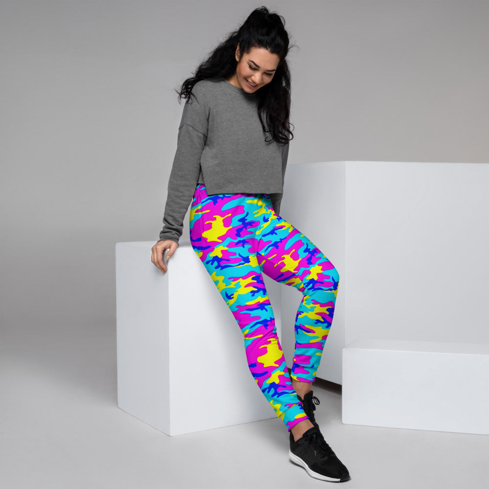 Colorful Camo Women's Slim Fit Joggers