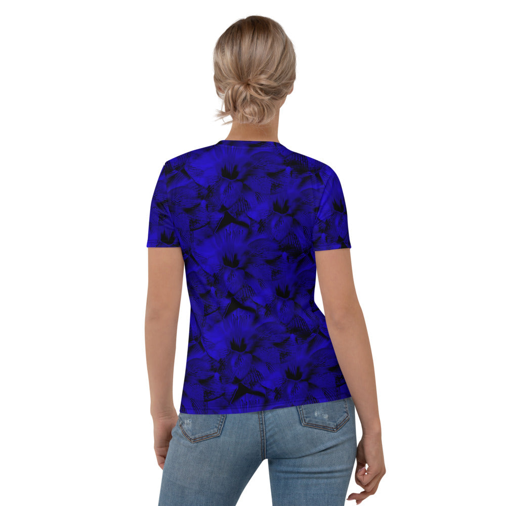 Exotic Blue Floral Women's T-shirt