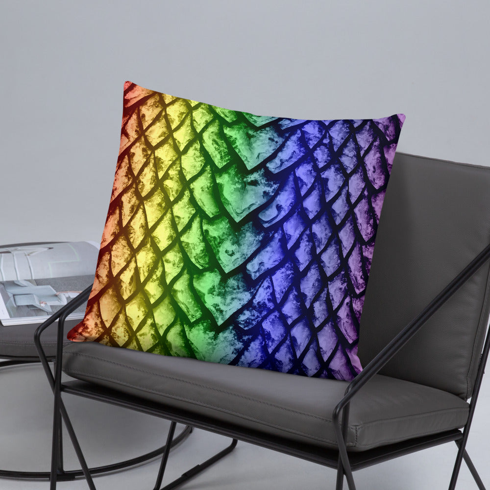 Rainbow Dragon Scale Pillow