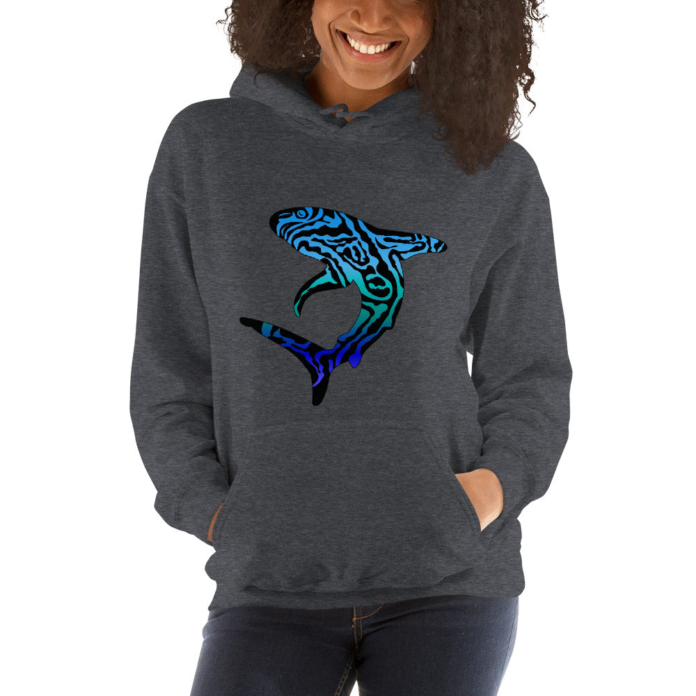 Blue Tribal Shark Unisex Hoodie