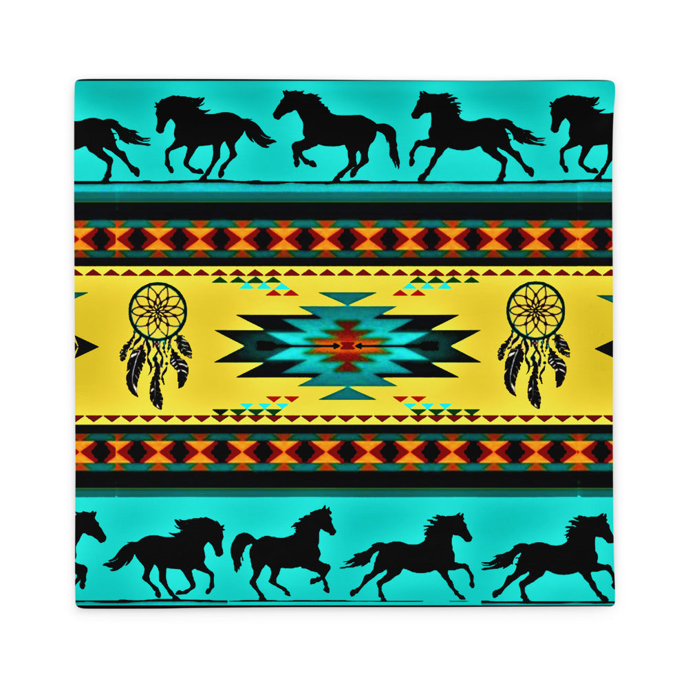 Running Horses Pillow Case