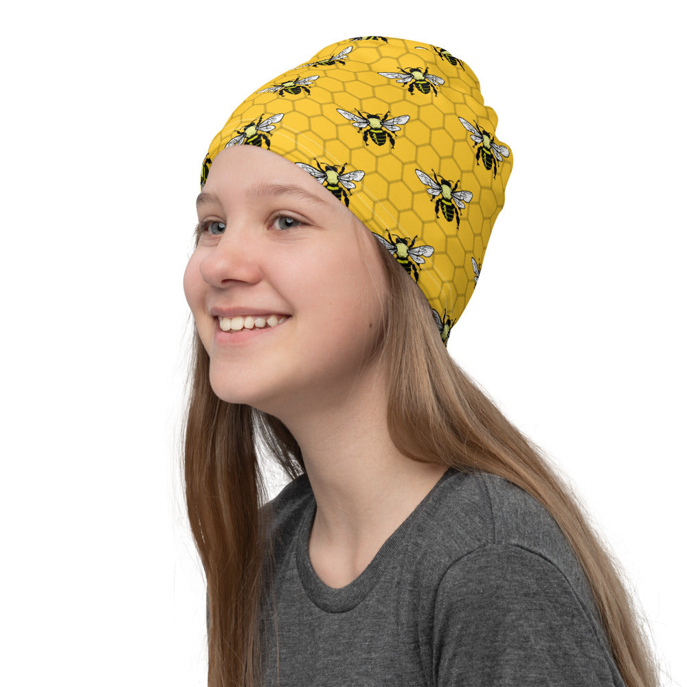 Bees on Honeycomb Neck Gaiter